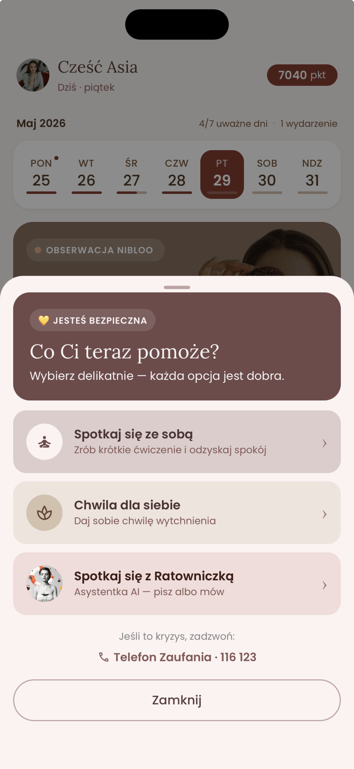 Aplikacja Nibloo — wiadomość głosowa od Asi